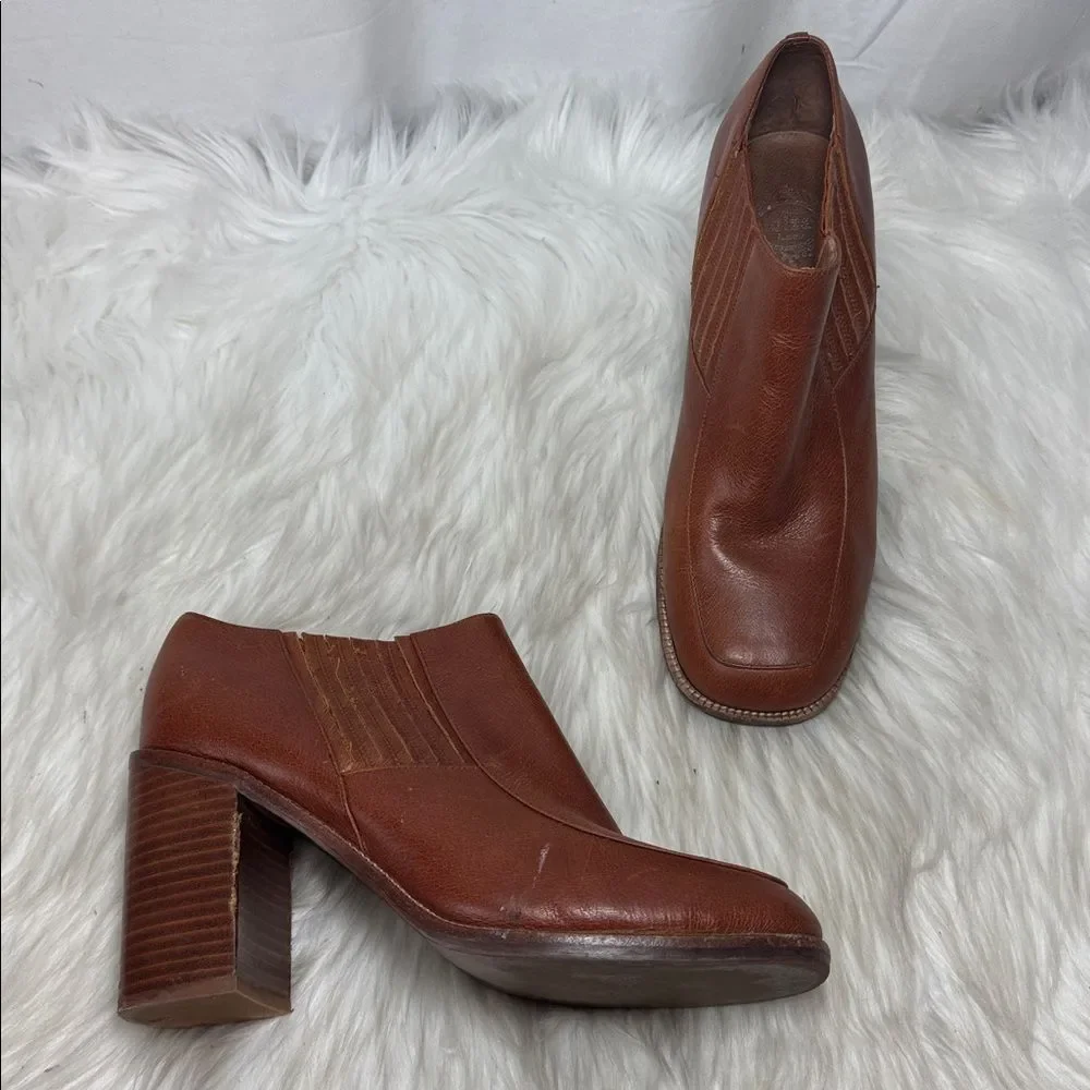Jeffrey Campbell Ibiza Cognac Brown Leather Ankle Booties Sz 10‎